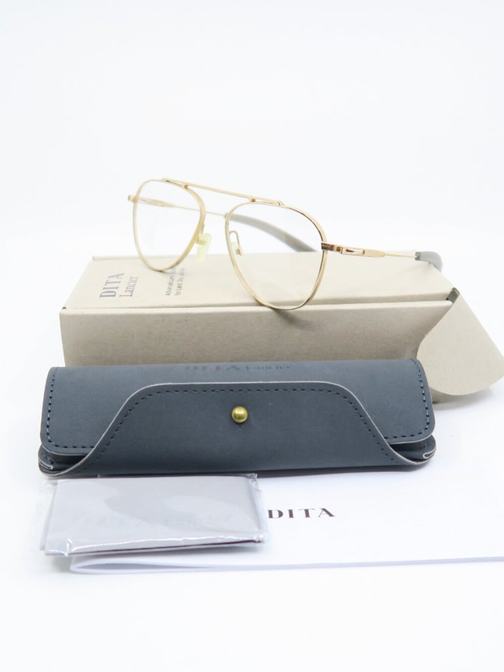 DITA Lancier Ichi  DLX-106 54 02, Gold Metal Titanium, New Eyeglasses Frames.